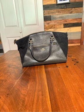 Used Coach Black Leather & Suede Purse
